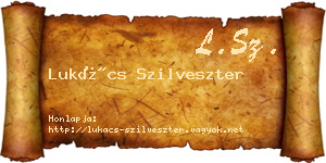 Lukács Szilveszter névjegykártya